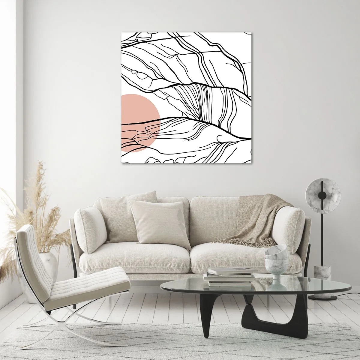 Obraz na szkle - W sieci gałązek - 70x70 cm