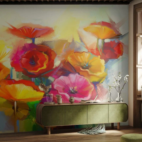 Fototapeta Standard Eco - Nie tylko czerwone - Kwiaty, Maki, Ogród - 450x315 cm