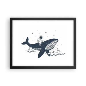 Plakat w czarnej ramie - Kosmiczna przygoda - 40x30 cm