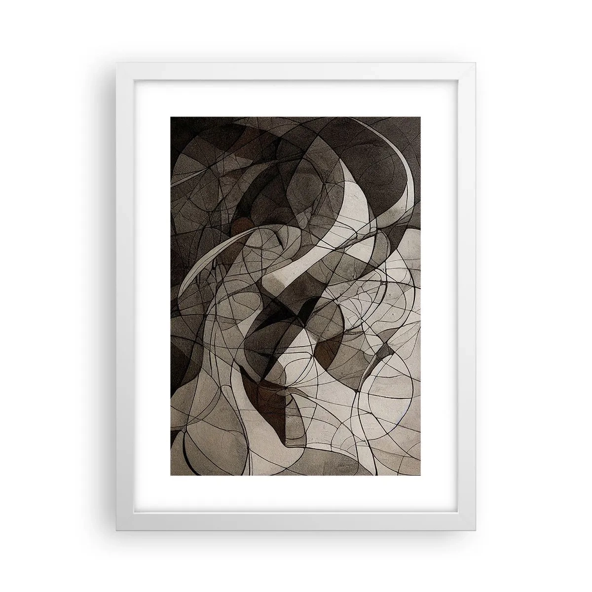 Plakat w białej ramie - Cyrkulacja barw ziemi - 30x40 cm