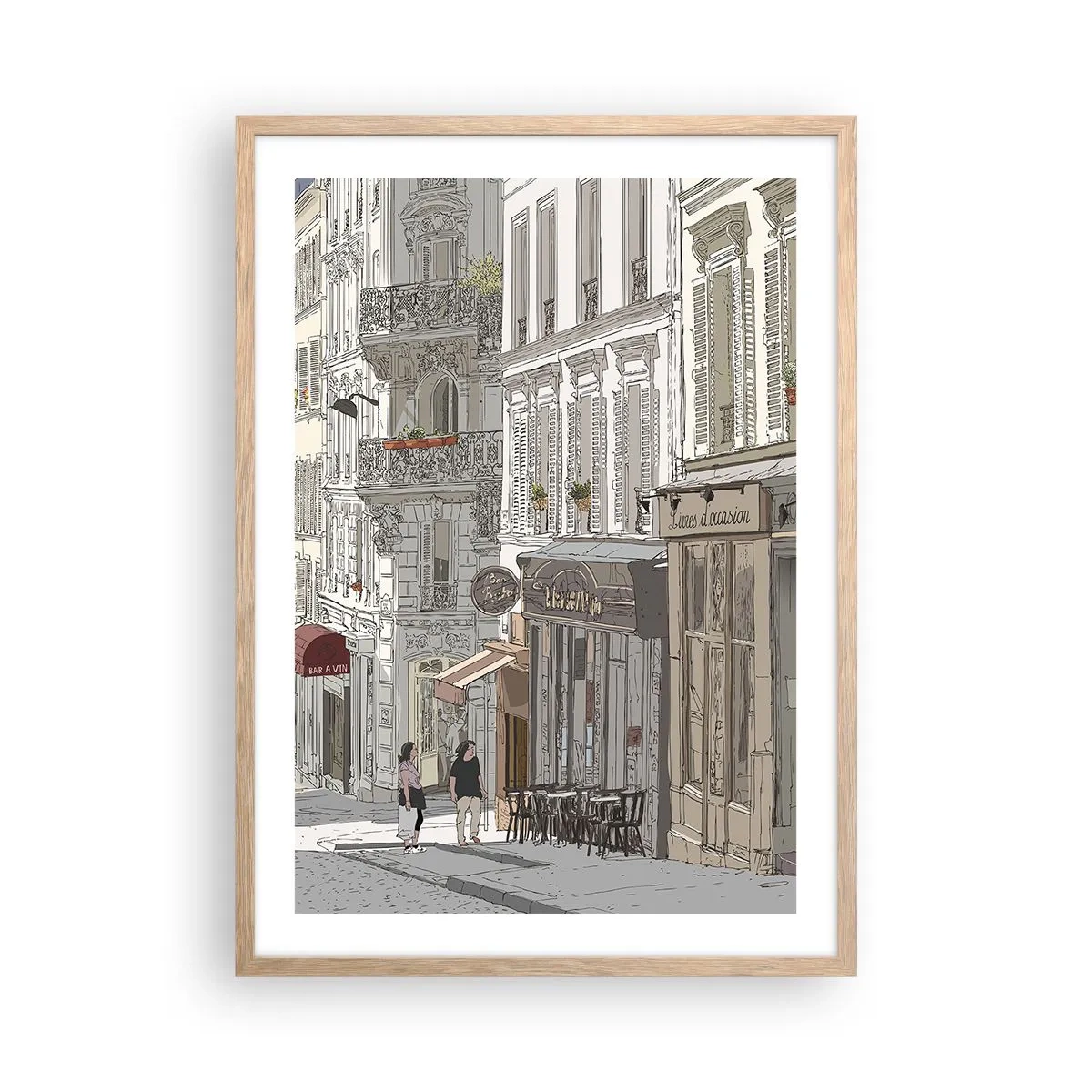 Plakat w ramie jasny dąb - Miejskie radości - 50x70 cm