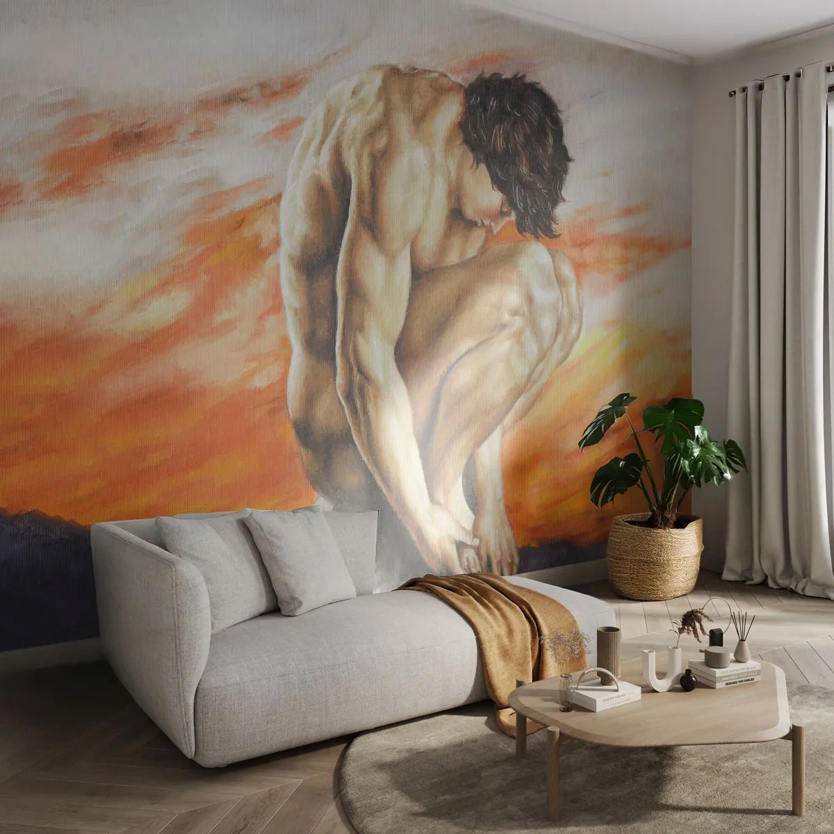 Fototapeta Samoprzylepna Deluxe Sticker - Zatopiony w sobie - Ciało, Mężczyzna, Posąg - 250x175 cm