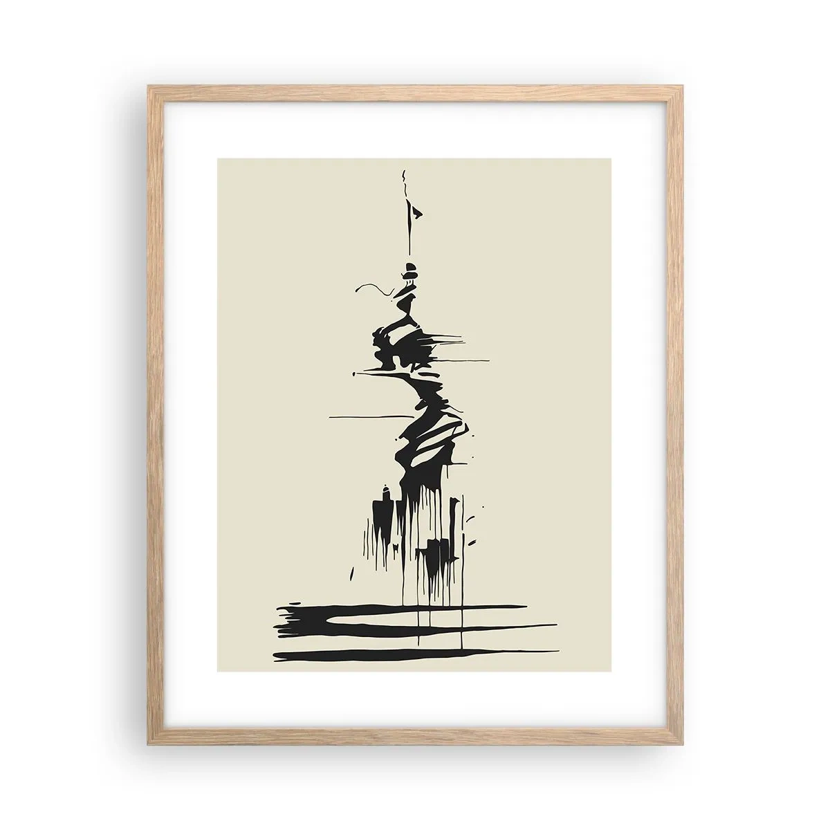 Plakat w ramie jasny dąb - Abstrakcja pośpieszna - 40x50 cm