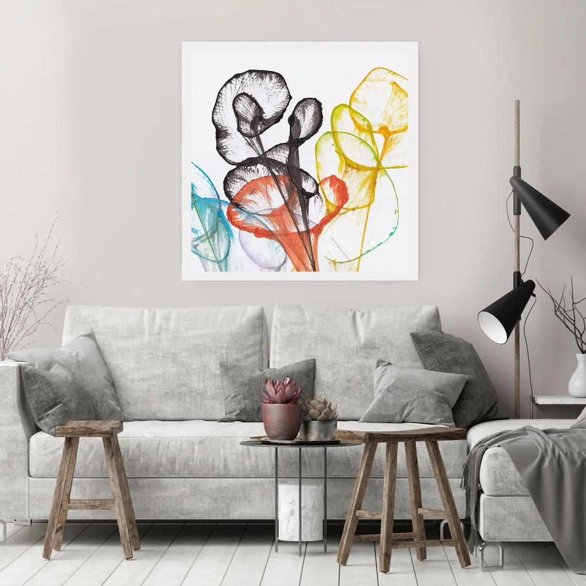 Plakat - Kwiaty z duszą - 40x40 cm