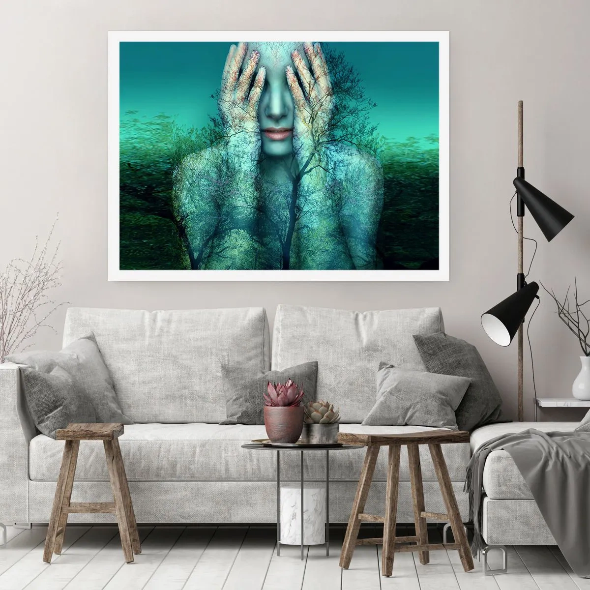 Plakat - Zanurzona w błękicie - 40x30 cm