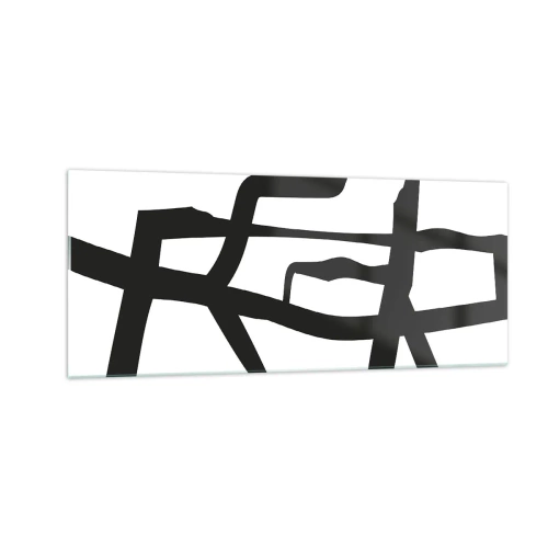 Obraz na szkle - Czarno-biała konstrukcja - 100x40 cm