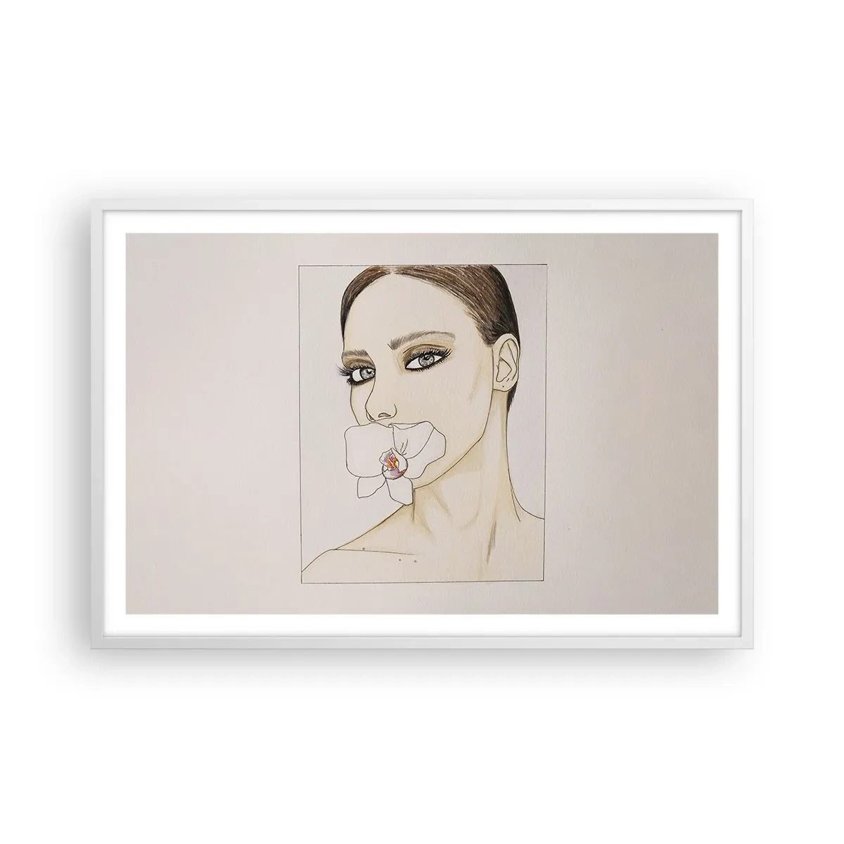 Plakat w białej ramie - Symbol elegancji i piękna - 91x61 cm