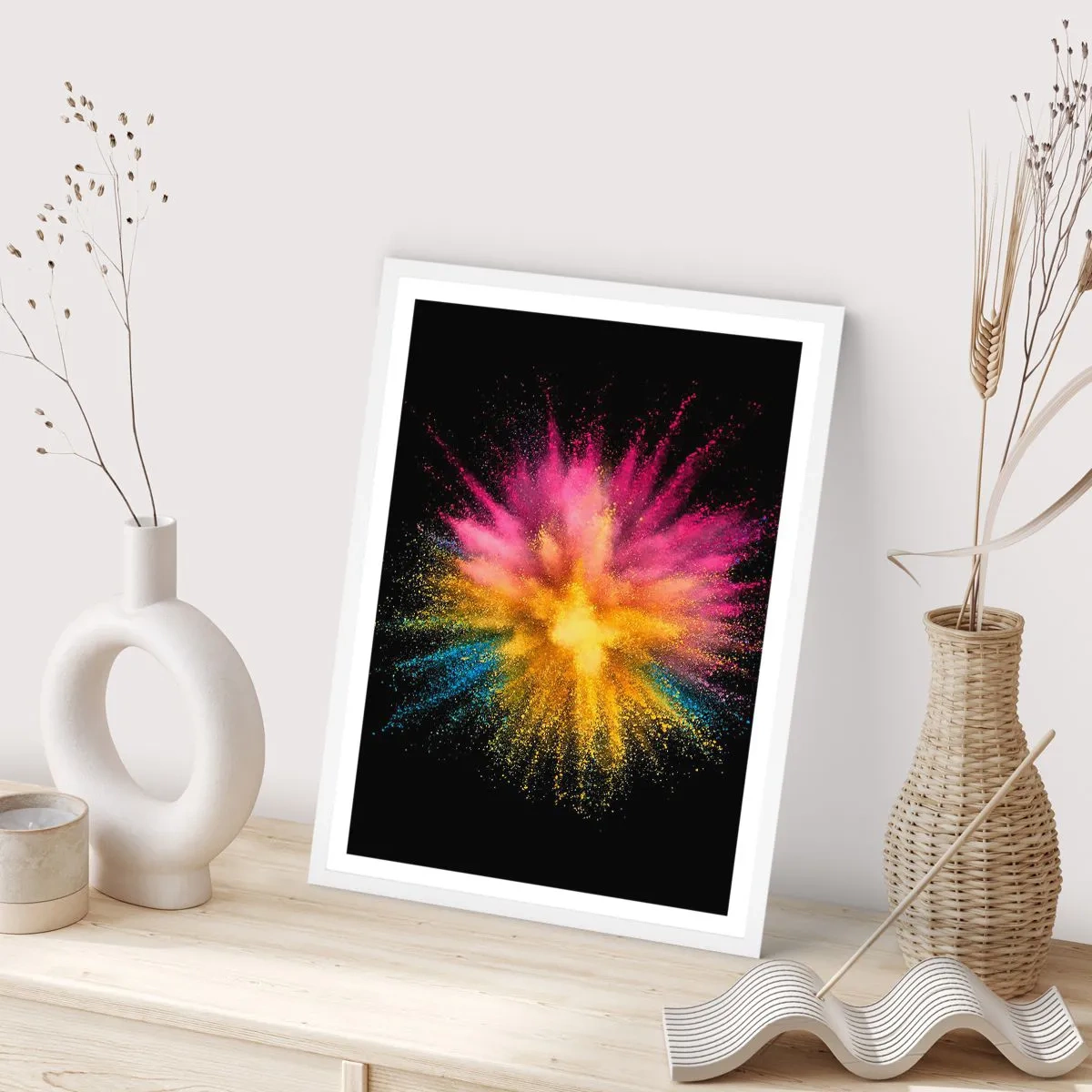 Plakat w białej ramie - Narodziny barw - 61x91 cm