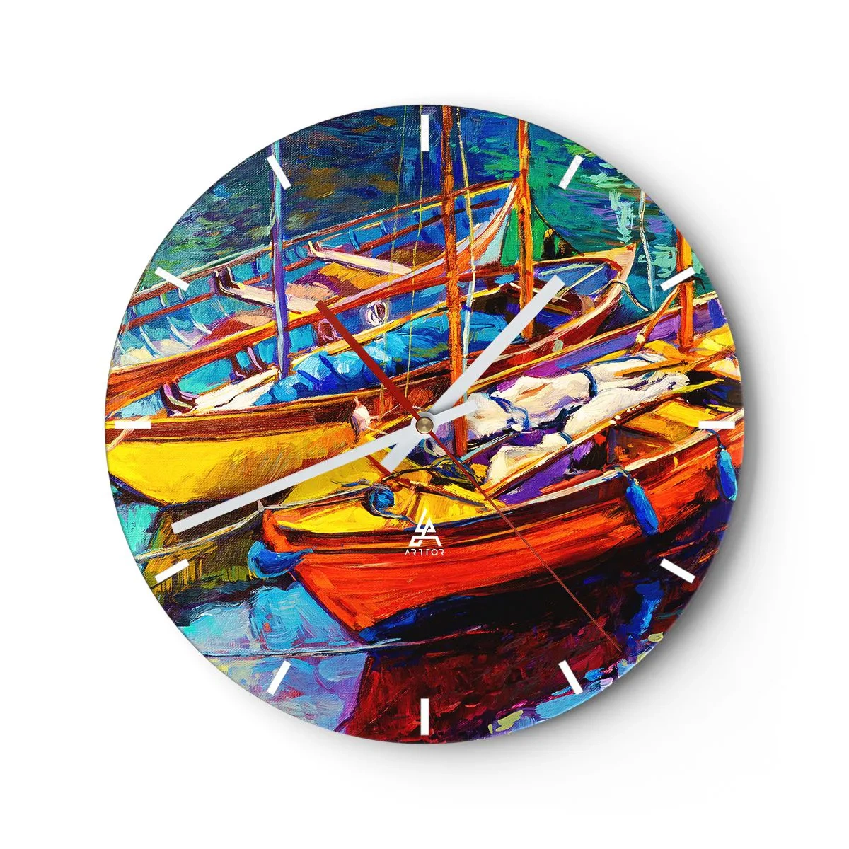 Zegar ścienny - Na wodzie gęstej od barw - 40x40 cm
