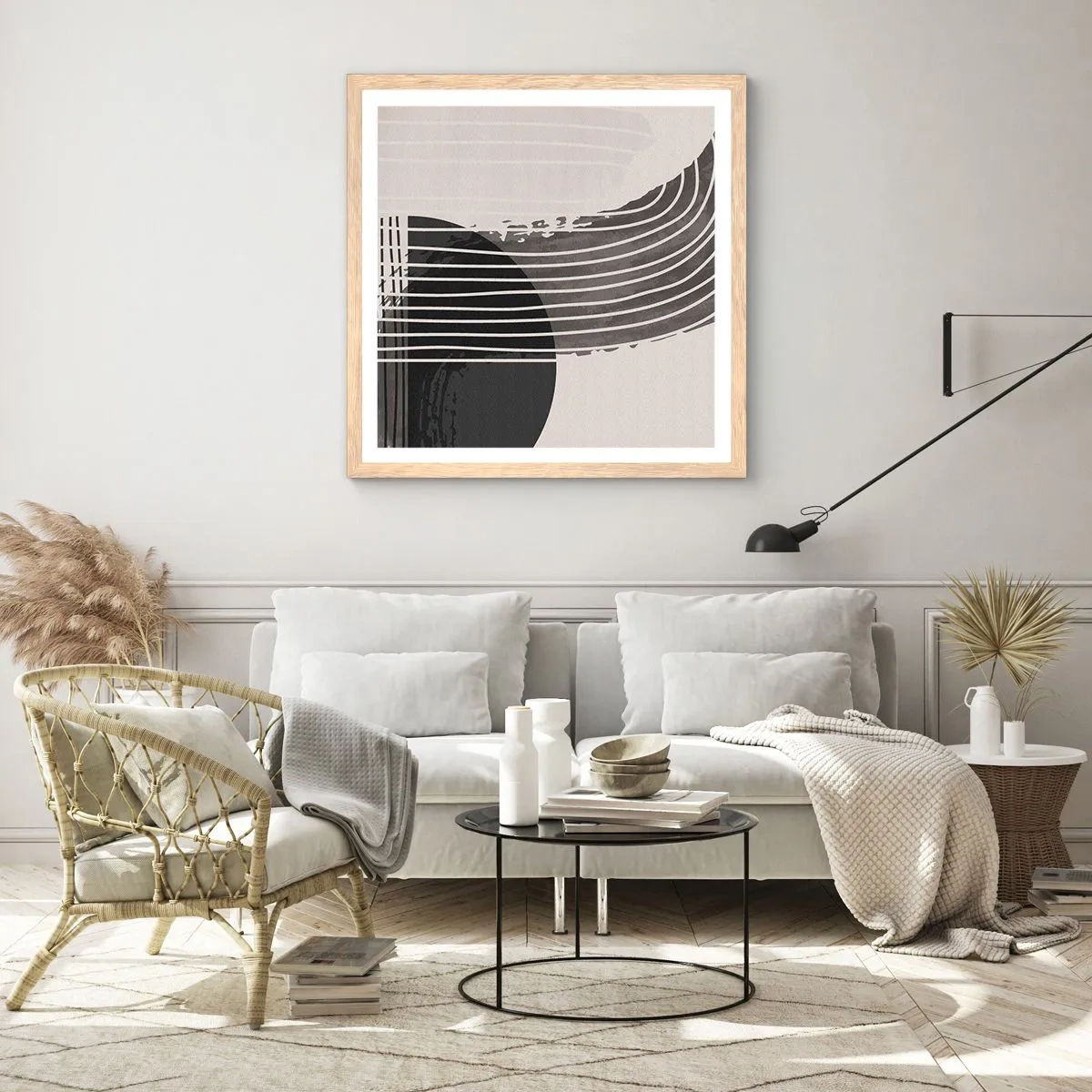 Plakat w ramie jasny dąb - Tam i z powrotem - 40x40 cm