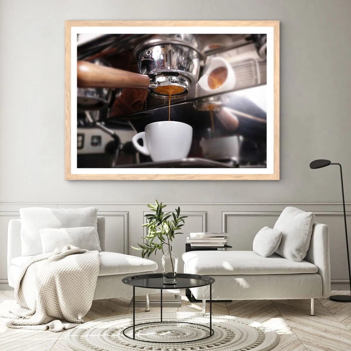 Plakat w ramie jasny dąb - Dobra chwila dnia - 70x50 cm