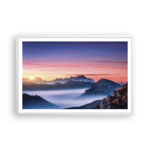 Plakat w białej ramie - Nad dolinami - 91x61 cm
