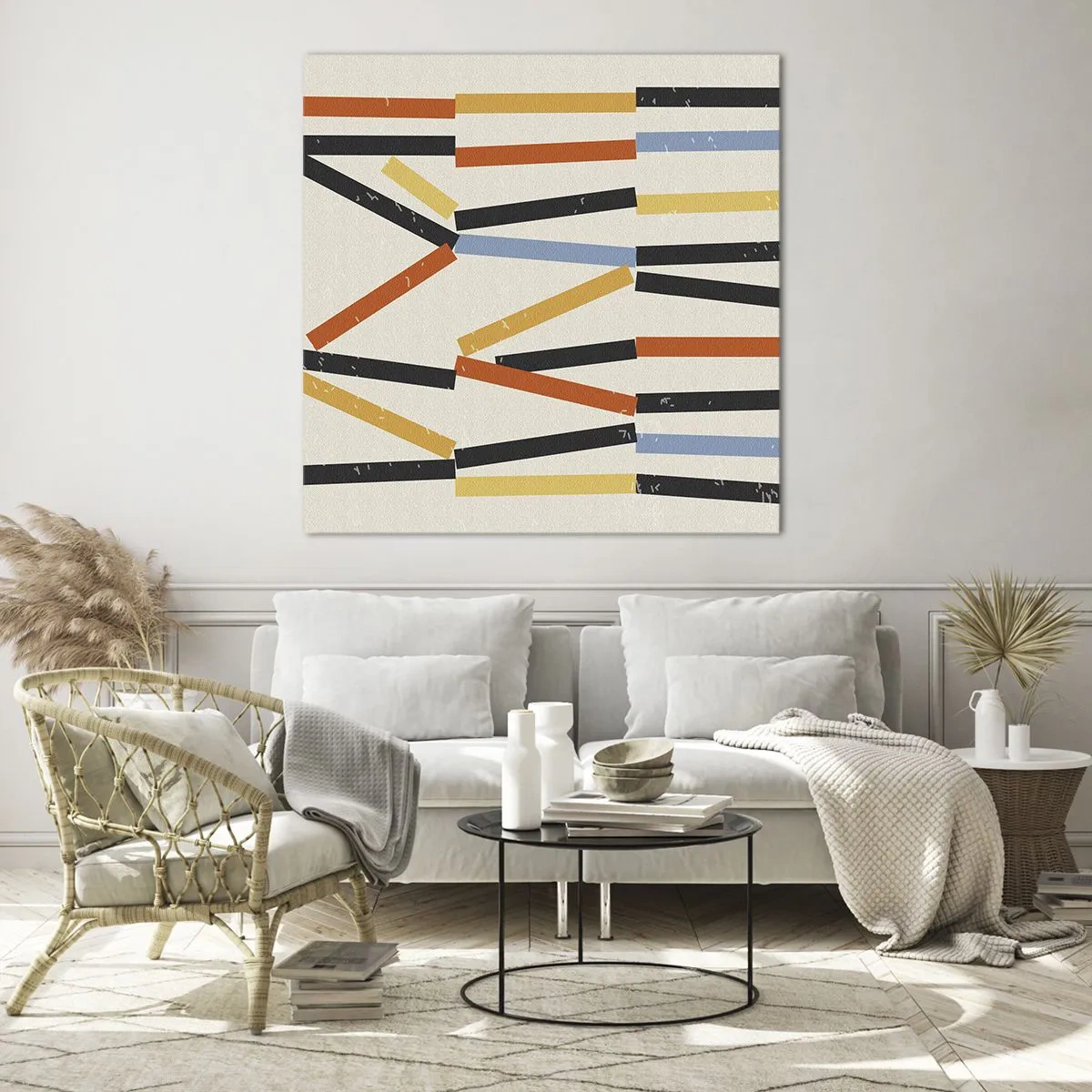 Obraz na szkle - Kompozycja na poziomie - 70x70 cm