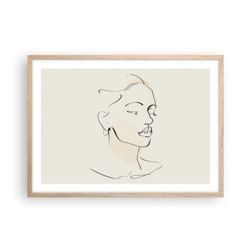 Plakat w ramie jasny dąb - Pewną kreską - 70x50 cm