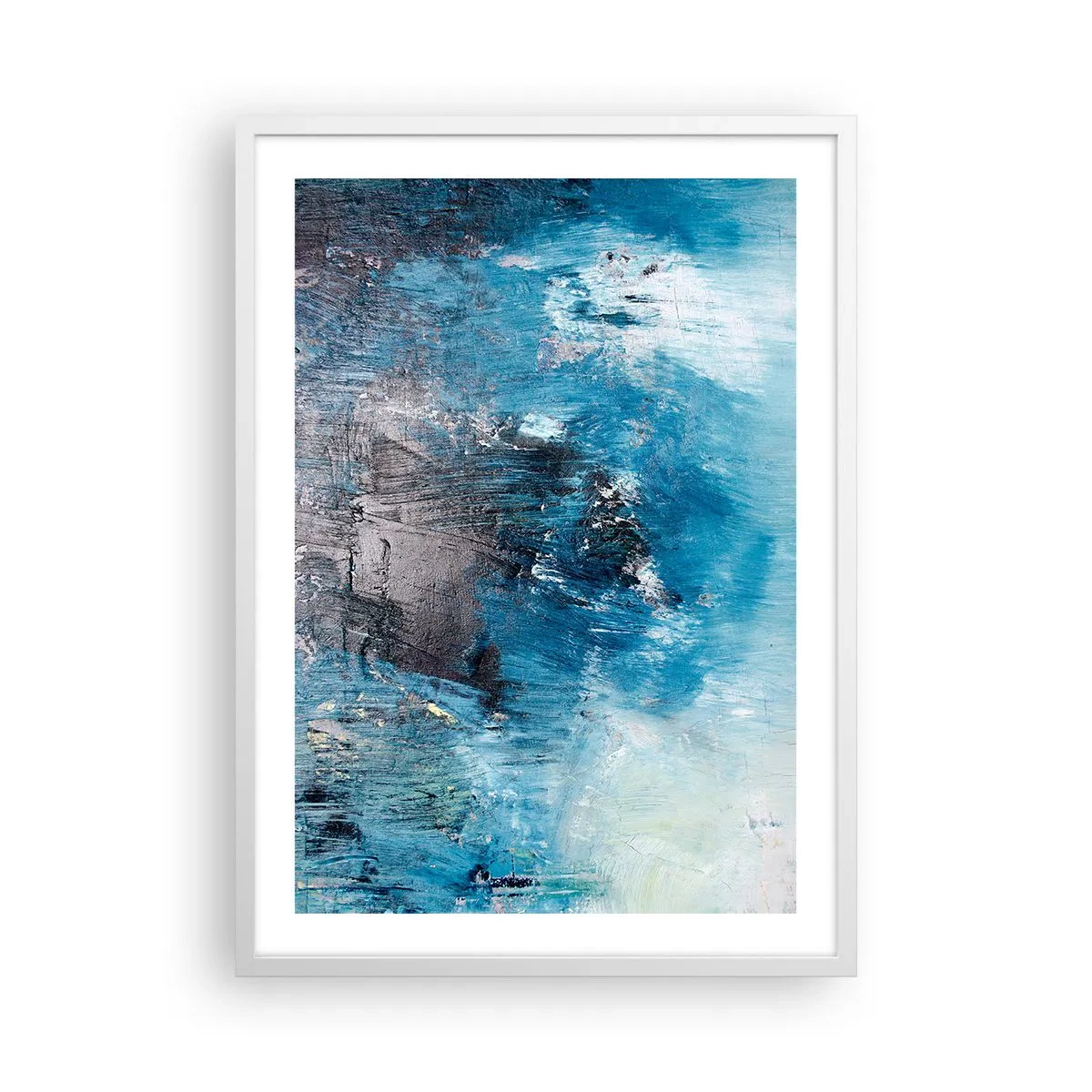 Plakat w białej ramie - Błękitna rapsodia - 50x70 cm