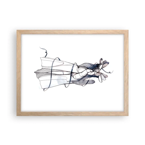 Plakat w ramie jasny dąb - Studium dotyku - 40x30 cm