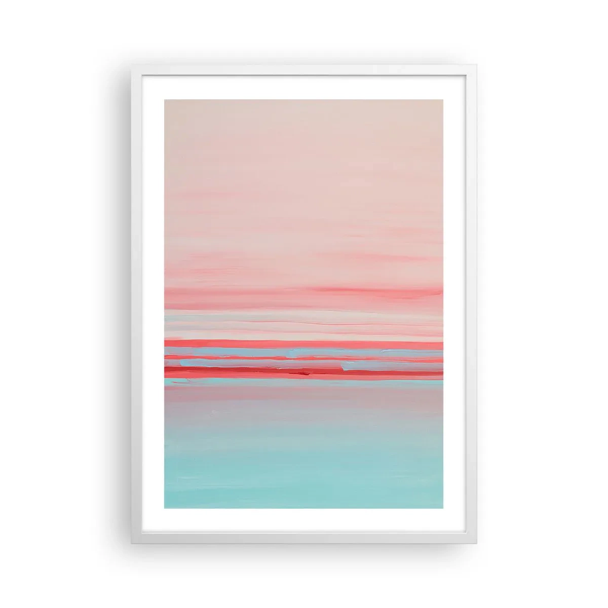 Plakat w białej ramie - Abstrakcja o świcie - 50x70 cm