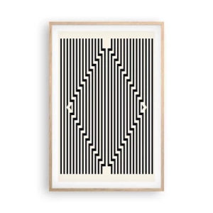 Plakat w ramie jasny dąb - Geometryczna iluzja - 61x91 cm