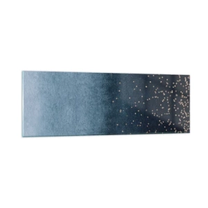 Obraz na szkle - Kompozycja – niebieskie fazy - 90x30 cm