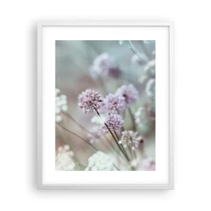 Plakat w białej ramie - Słodkie filigrany ziół - 40x50 cm