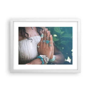 Plakat w białej ramie - Witaj w centrum bytu - 40x30 cm