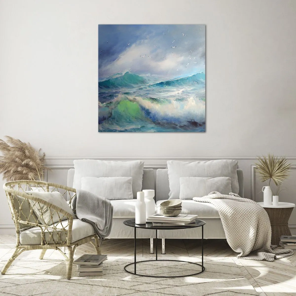 Obraz na szkle - "Wicher z tryumfem zawył…' - 40x40 cm