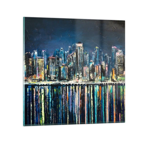 Obraz na szkle - Kaskada swiateł - 60x60 cm