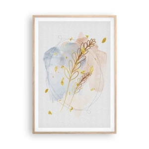 Plakat w ramie jasny dąb - Złoty podmuch - 70x100 cm