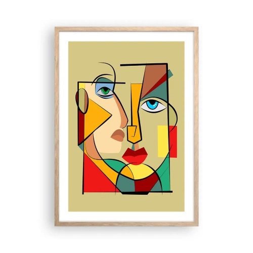 Plakat w ramie jasny dąb - Dobrana para - 50x70 cm