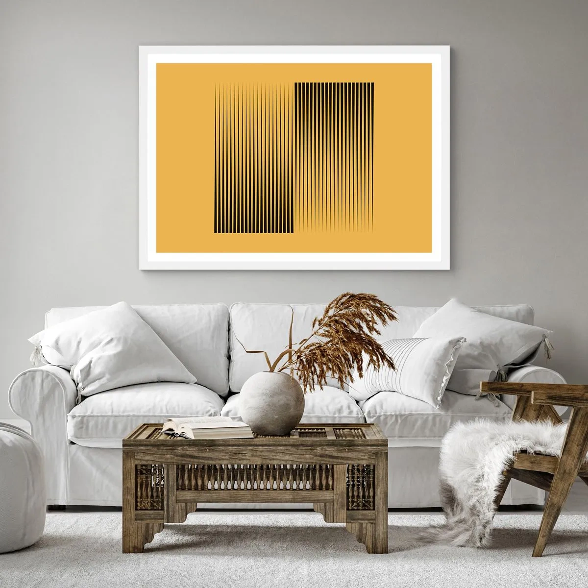 Plakat w białej ramie - Kwadratura przeciwieństw - 40x40 cm
