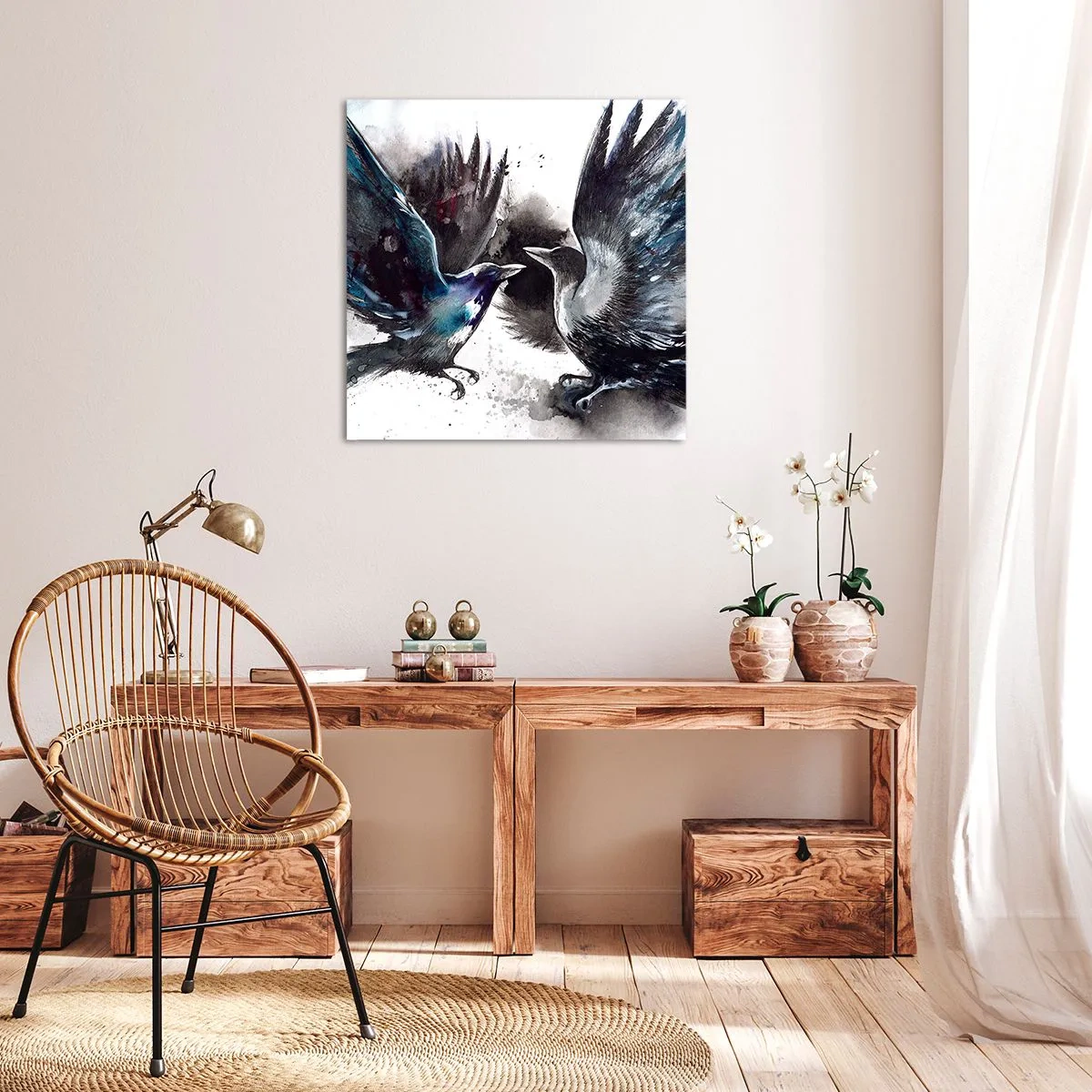 Obraz na płótnie - Kruk krukowi… - 70x70 cm