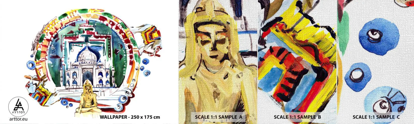 Fototapeta Próbka Premium Canvas - Hinduska równowaga świata - Budda, Indie, Buddyzm - 100x30 cm