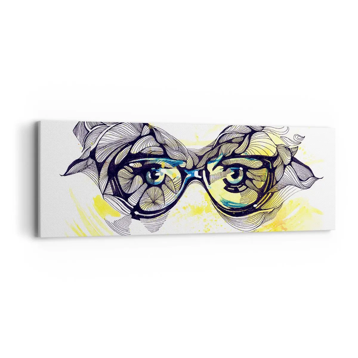 Obraz na płótnie - Przez błękitne okulary - 90x30 cm