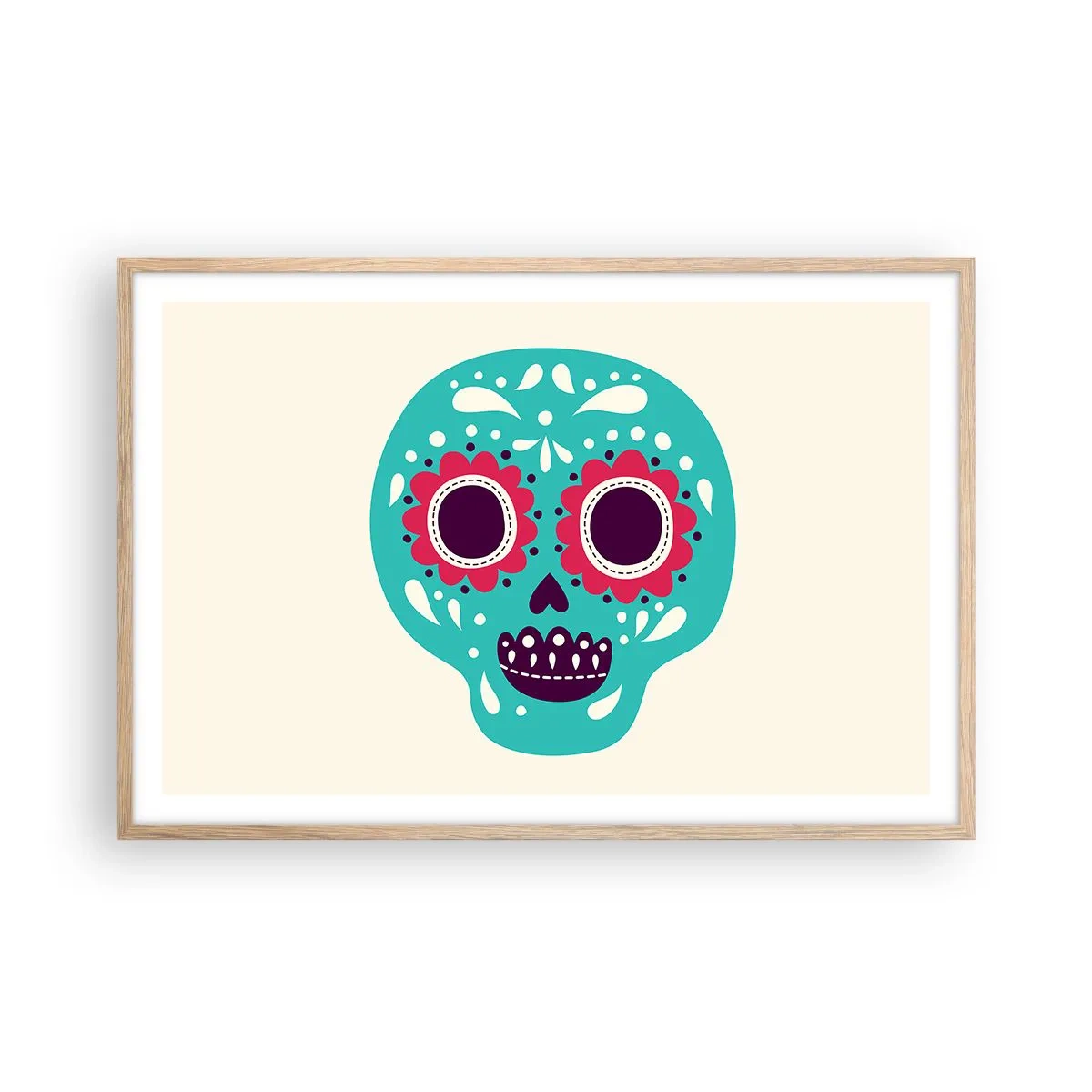 Plakat w ramie jasny dąb - Życie – zabawa aż do śmierci - 91x61 cm