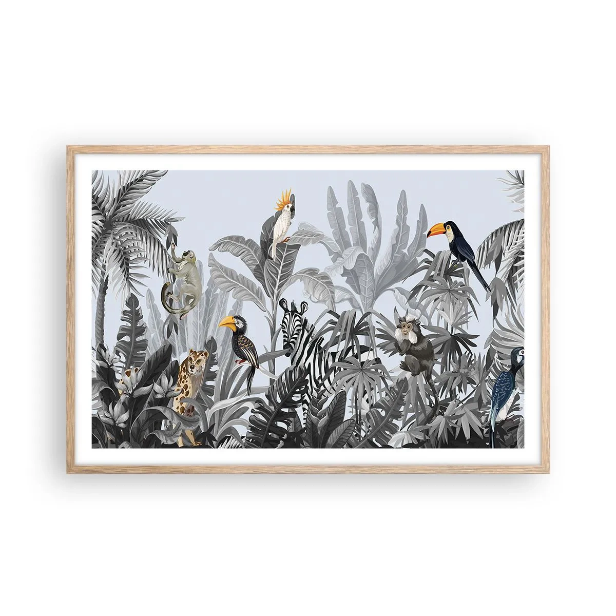 Plakat w ramie jasny dąb - Afrykańska bajka - 91x61 cm