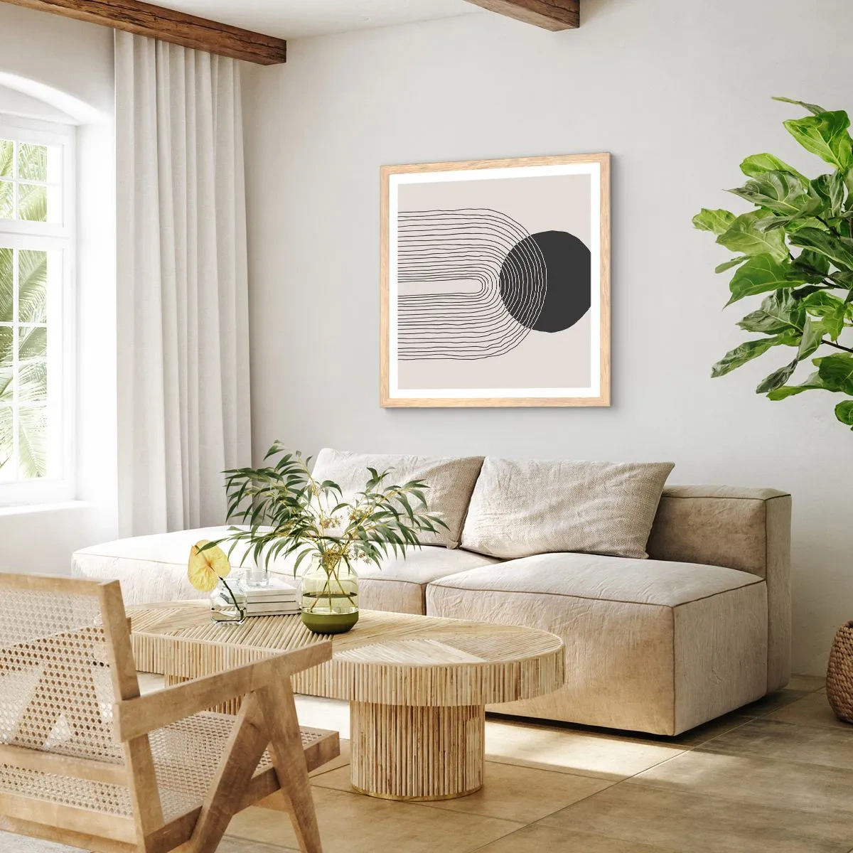 Plakat w ramie jasny dąb - Drżenie i pewność - 40x40 cm