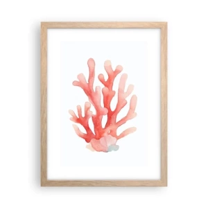 Plakat w ramie jasny dąb - Koral koloru koralowego - 30x40 cm