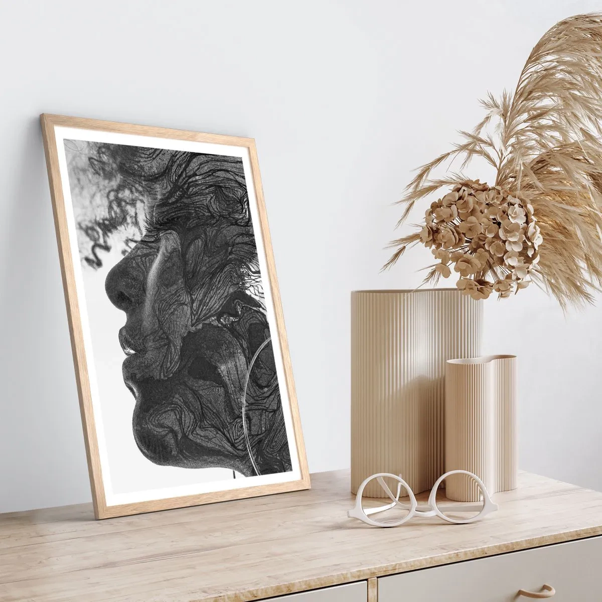 Plakat w ramie jasny dąb - Zaplątana w marzeniach - 50x70 cm
