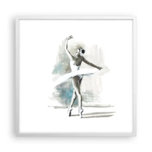 Plakat w białej ramie - Zaklęta w łabędzia - 60x60 cm