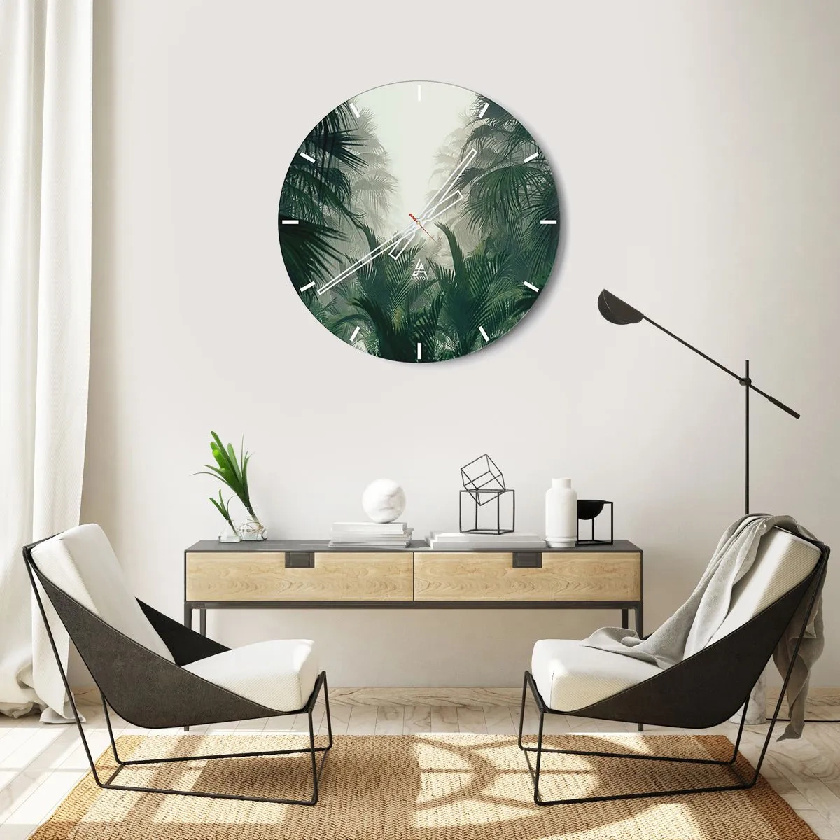 Zegar ścienny - Tropikalna tajemnica - 30x30 cm