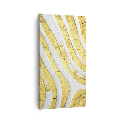 Obraz na płótnie - Kompozycja w bieli i złocie - 55x100 cm