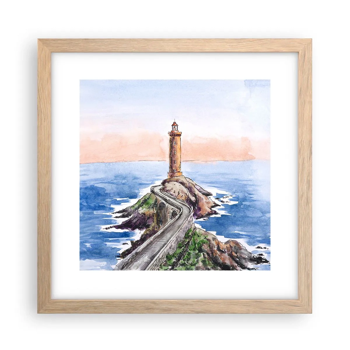 Plakat w ramie jasny dąb - Zwrócona ku morzu - 30x30 cm