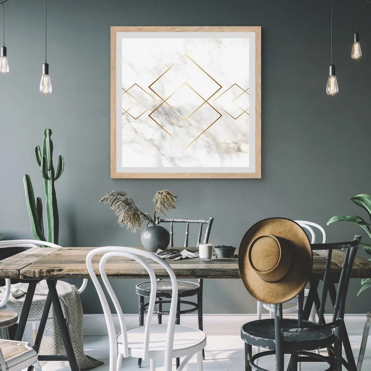 Plakat w ramie jasny dąb - Widok na nieskończoność - 60x60 cm