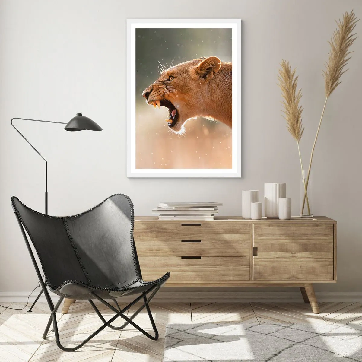 Plakat w białej ramie - Spróbuj nie posłuchać - 70x100 cm