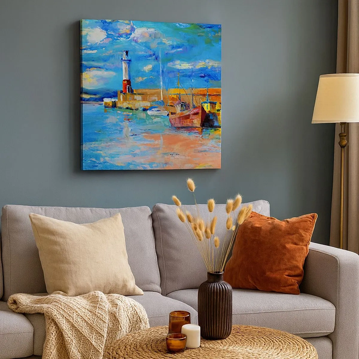 Obraz na płótnie - Popołudnie w tęczowej zatoce - 30x30 cm