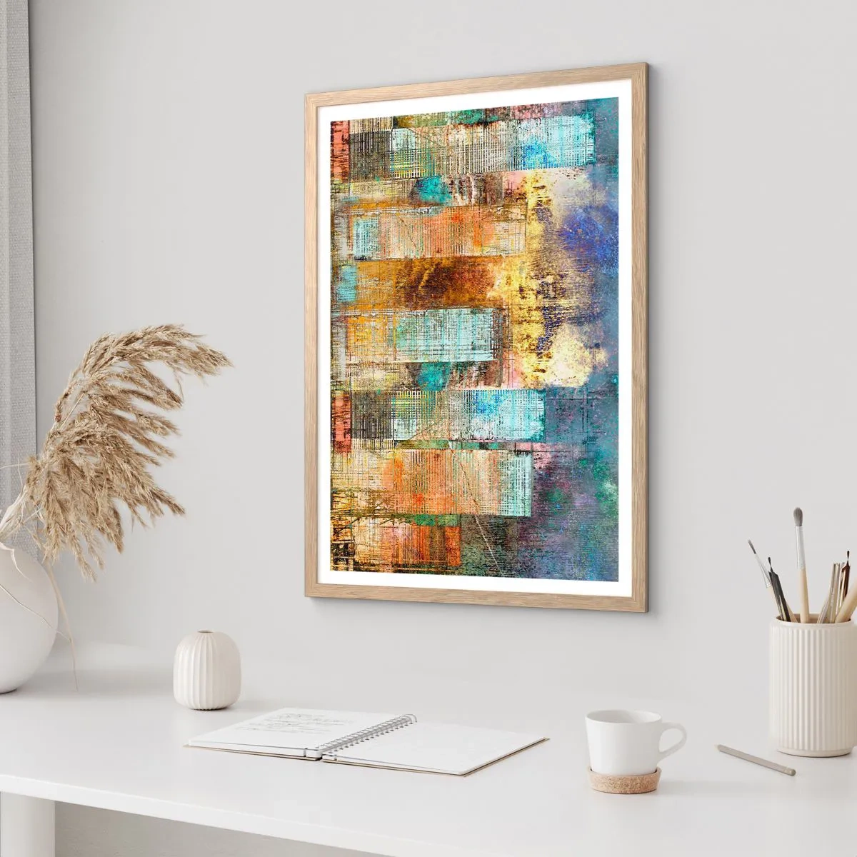 Plakat w ramie jasny dąb - Słoneczna metropolia - 40x50 cm