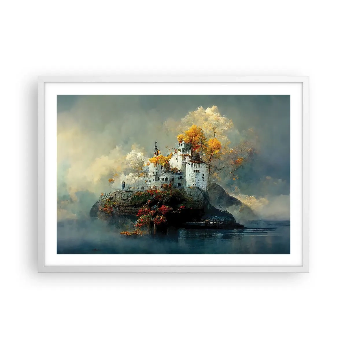 Plakat w białej ramie - Początek romantycznej opowieści - 70x50 cm