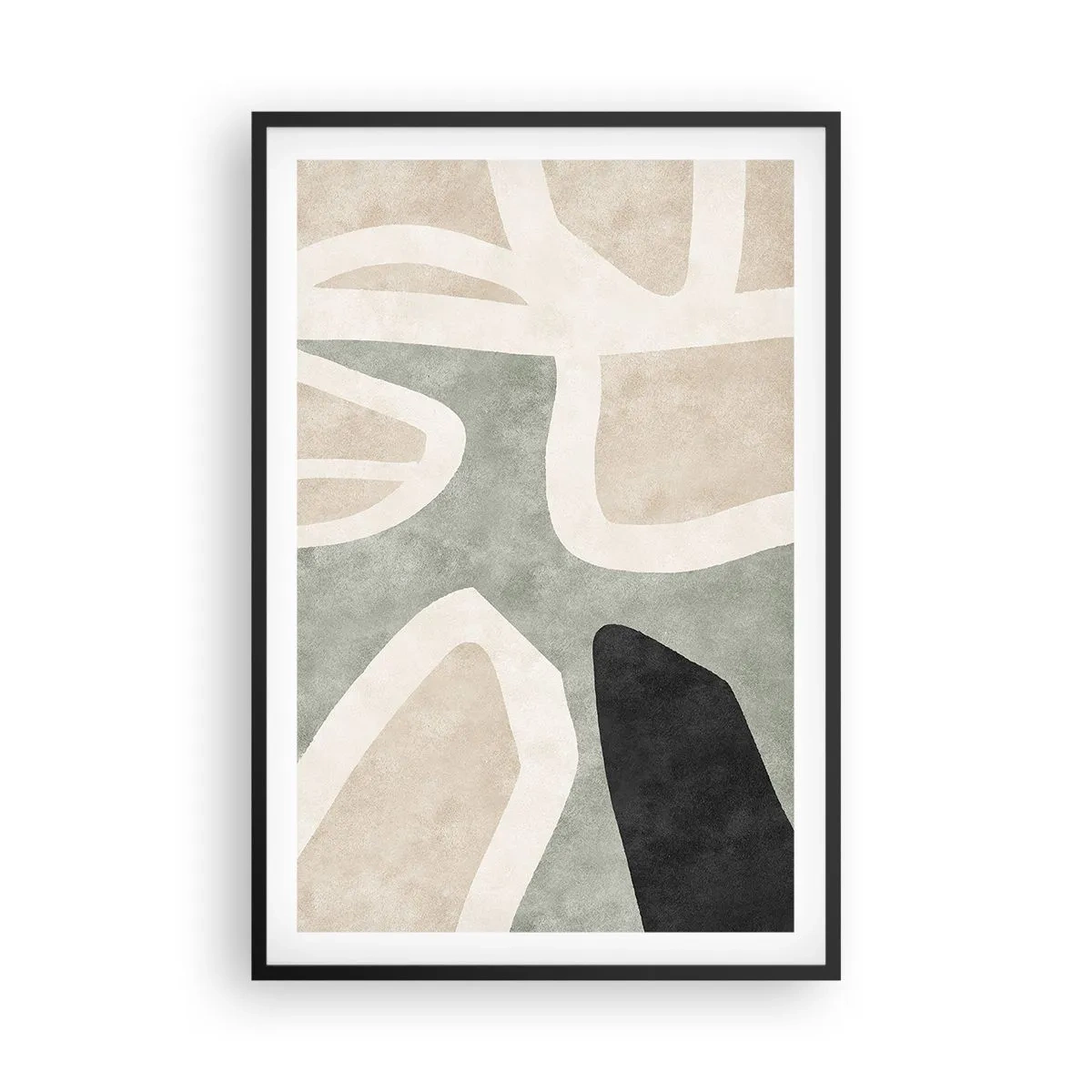 Plakat w czarnej ramie - Kompozycja z motywem czerni - 61x91 cm