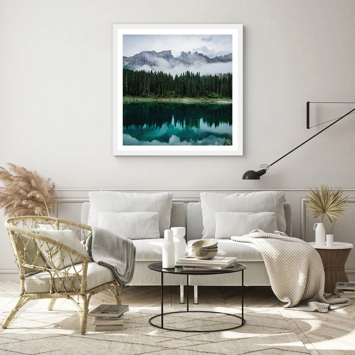 Plakat w białej ramie - Cicho, cicho, nie budźmy wody spiącej… - 30x30 cm