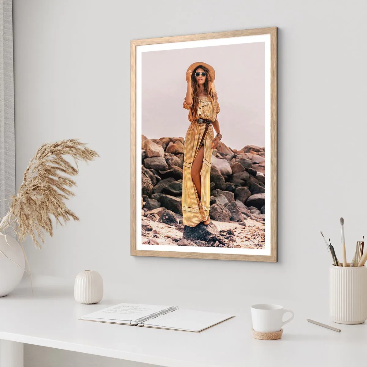 Plakat w ramie jasny dąb - Magia kamieni - 40x50 cm